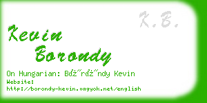 kevin borondy business card